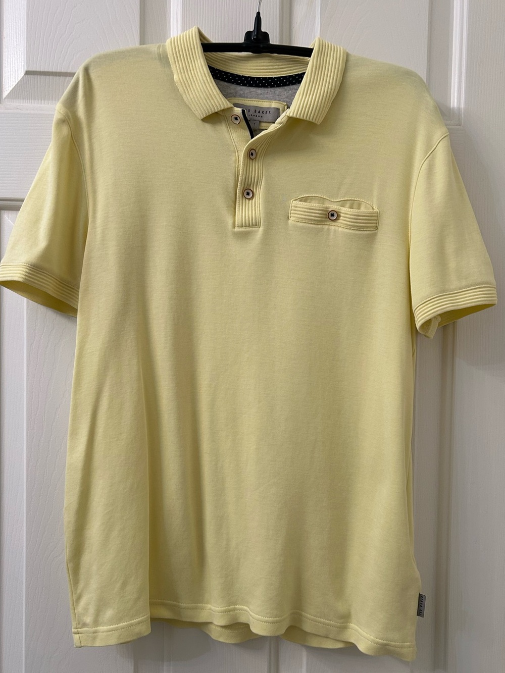 Ted Baker Men's Pale Yellow Polo Shirt 100% Cotton
